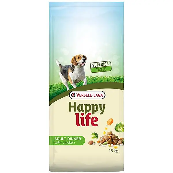 Сухий преміум корм Happy Life Adult Dinner with Chicken Хеппі Лайф Курка з овочами для собак всіх порід 15 кг (311066)
