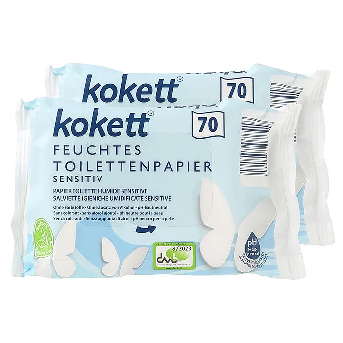 Вологий туалетний папір Kokett з пантенолом 70 шт. для чутливої шкіри - фото 5
