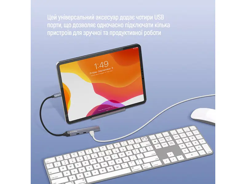 Мультипортовий адаптер ColorWay USB-C 4-in-1 USB-C2.0х3/USB3.0 (CW-HUB07) - фото 9