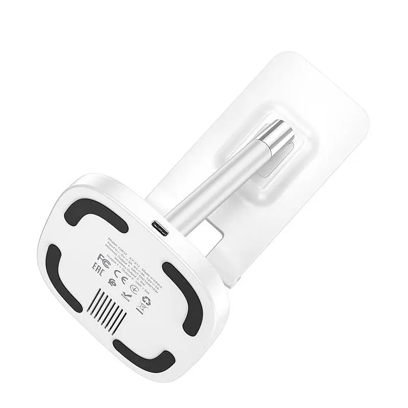 Зарядка Qi HOCO Thorough 2-in-1 stand with wireless fast charging CW37 5-15W белая - фото 2