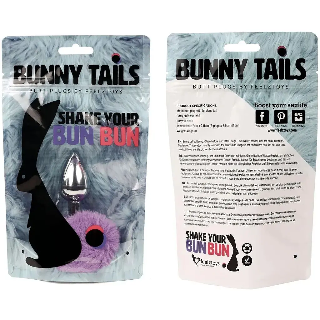 Анальная пробка FeelzToys Bunny Tails Butt Plug Purple - фото 3