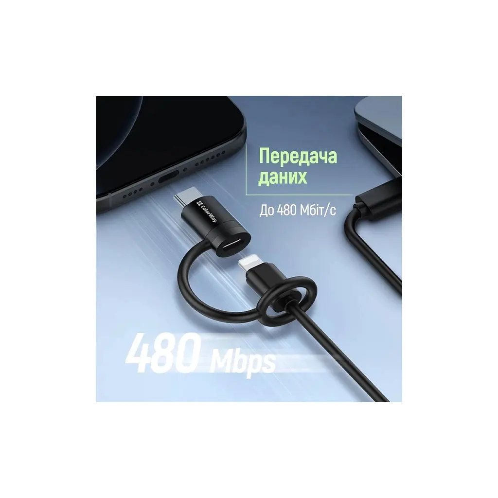 Перехідник Lightning F to USB-C M black ColorWay (CW-AD-CL2) - фото 8