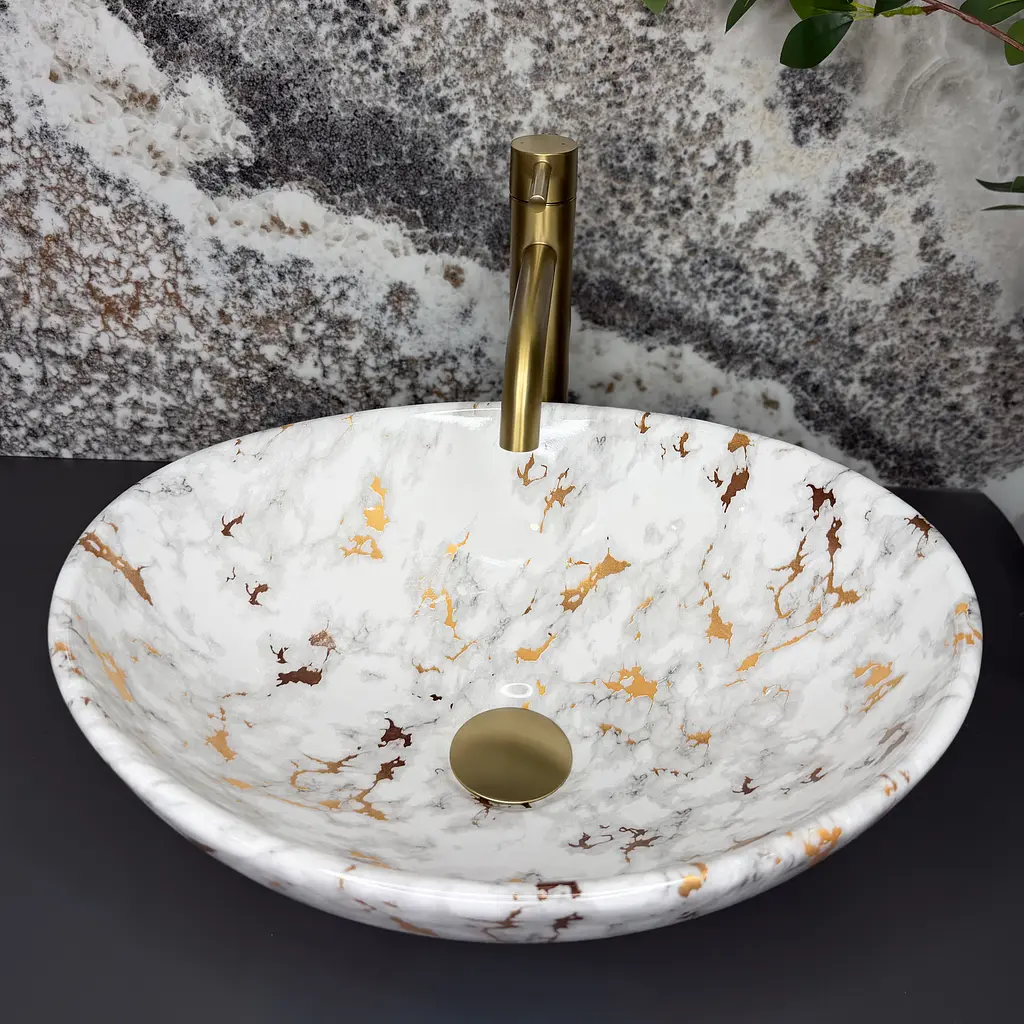 Умивальник VBI Parma накладний 41x34 см marble white glossy VBI-011030 - фото 3