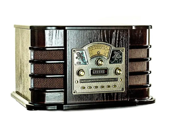 Ретро програвач вінілу Daklin Даллас (AM/FM-стерео, USB/CD MP3, AUX, BT) дерево Шоколадний горіх (RP-131) - фото 4