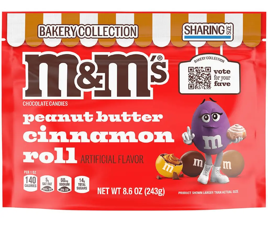 Драже M&M's Peanut Butter Cinnamon Roll Chocolate Candy 243г