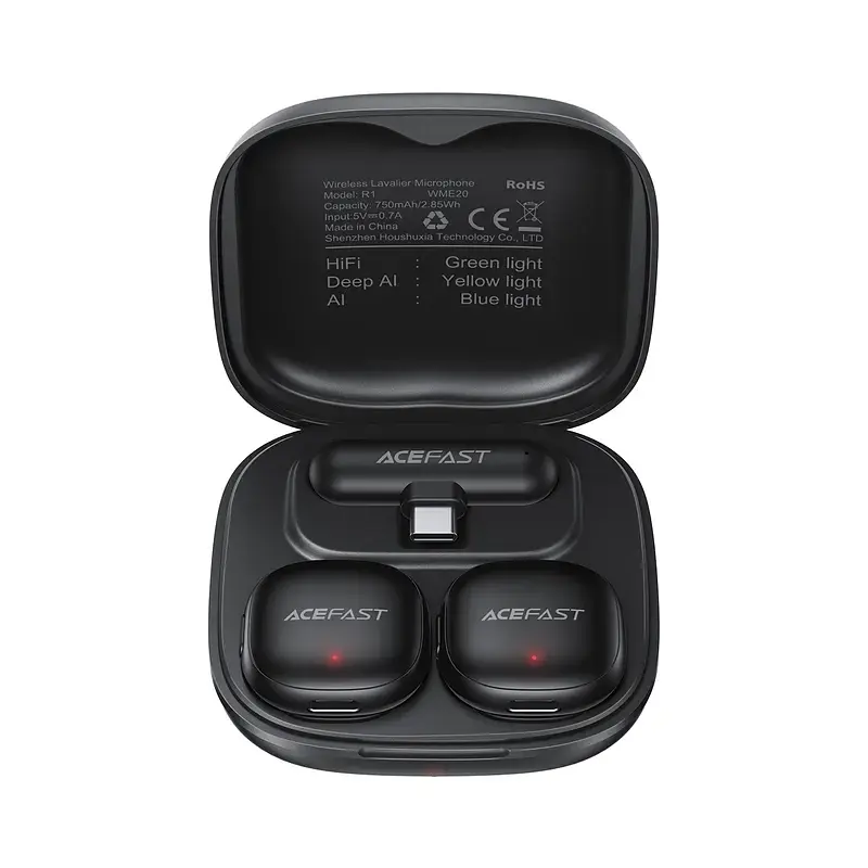 Бездротова мікрофонна система ACEFAST R1 dual-mic (Type-C) Black 6974316284895 - фото 4