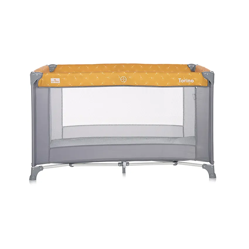 Игровой детский манеж от рождения до 3-х лет Torino 1 Layer Lemon Curry Floral Lorelli Серый с желтым - фото 2