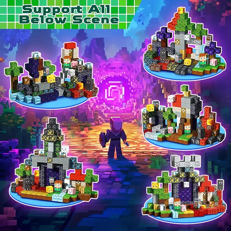 Магнітний конструктор Minecraft 150 шт по грі Майнкрафт Magnetic Фортеця Mk001022 - фото 7