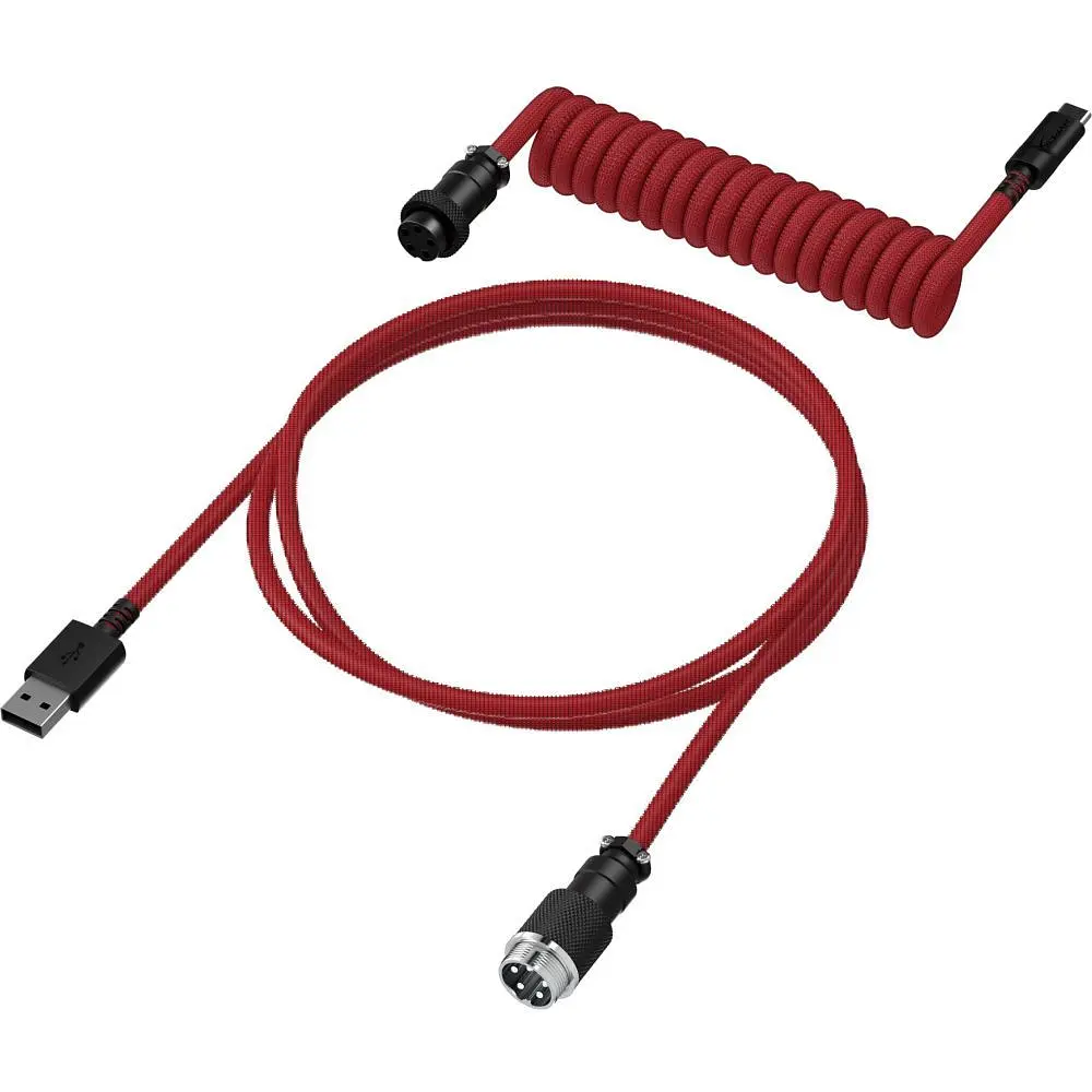 Кабель HyperX USB-A – USB-C, спиральный, 1.37 м Red/Black (6J677AA) - фото 5