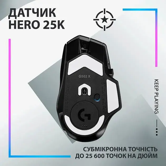 Мишка бездротова Logitech g502 X Plus (910-006162) чорна - фото 3