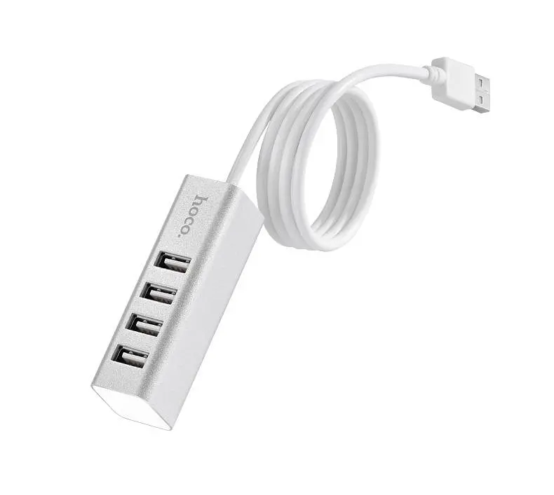 USB-Хаб Hoco HB1 4USB Line machine Silver (6957531038146) - фото 4