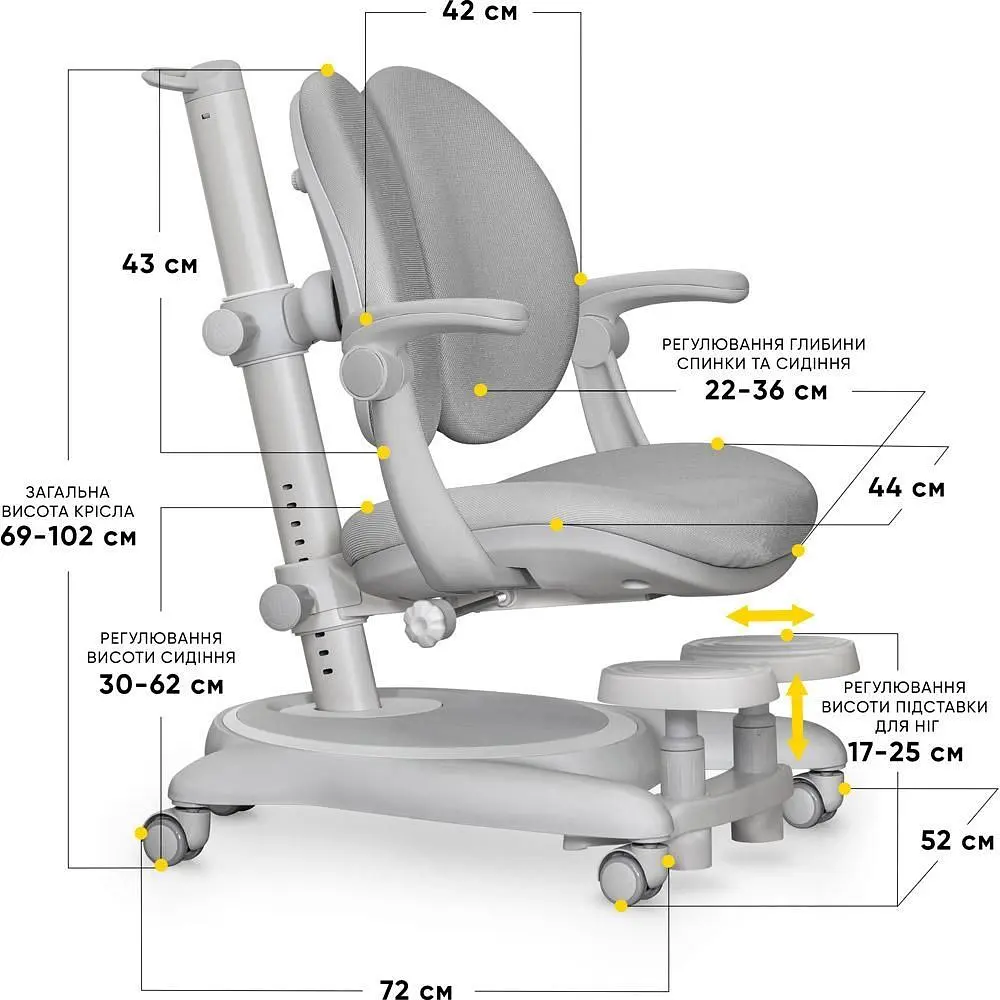 Детское кресло Mealux Ortoback Duo Plus Grey (Y-510 G Plus) - фото 2