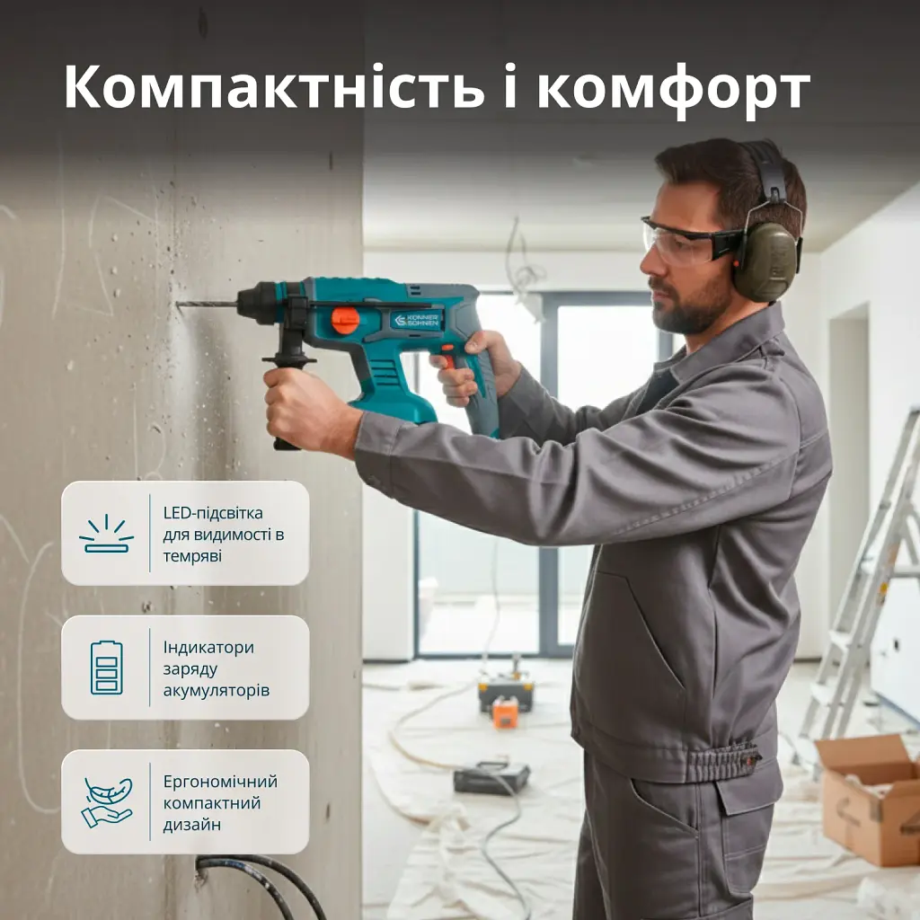 Набір Könner&Söhnen акумуляторного електроінструменту 3-в-1 (KS RHAGD 20V SET 3 PLUS) - фото 2
