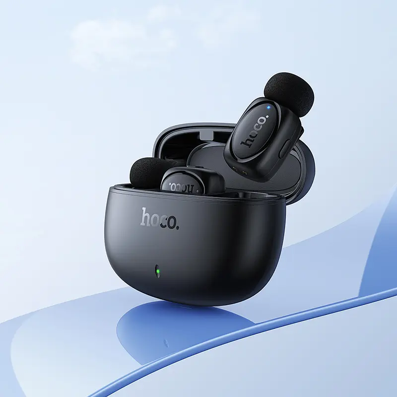 Бездротова мікрофонна система HOCO L19 Graceful wireless microphone(iP/Type-C) Black (6942007655477) - фото 9