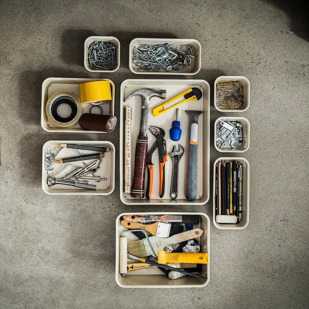 Органайзер IKEA для канцелярії та косметики 10×10×5 см бежевий - фото 5
