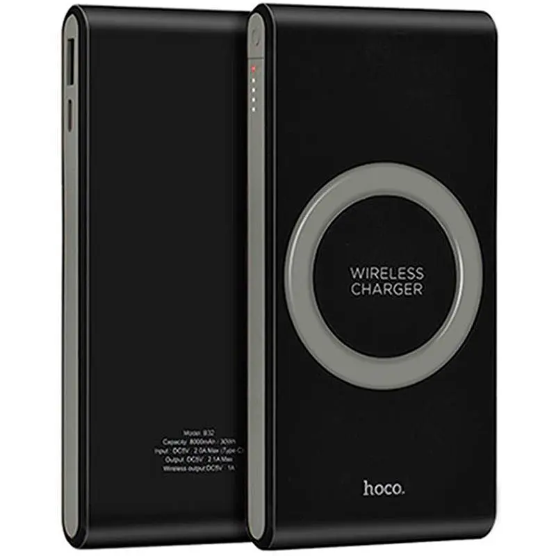 Додаткова батарея Hoco B32 (Wireless Charger) (8000mAh) Black - фото 2