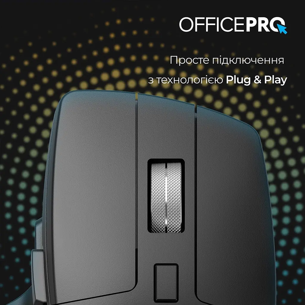 Миша OfficePro Silent Click Ergonomic Wireless Black (M395B) - фото 11