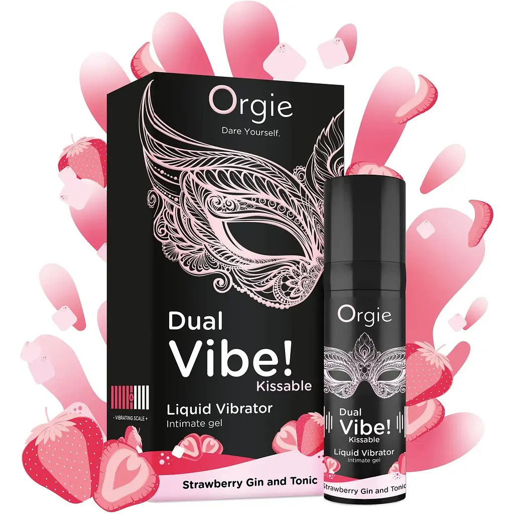 Жидкий вибратор Orgie Dual Vibe! Strawberry Gin And Tonic 15 мл - фото 2