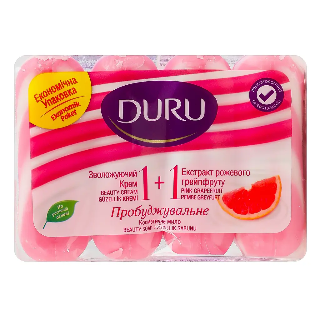 Мило Duru 1+1 Soft Sensations Грейпфрут зі зволожуючим кремом 4 шт. по 80 г - фото 5