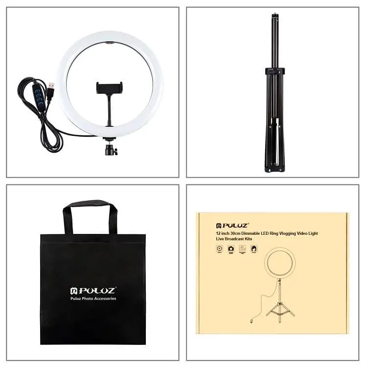 Кильцева USB LED лампа Puluz PKT3061B 11.8"+ штатив 1.65 м - фото 2