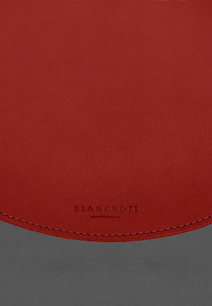 Круглый коврик для мышки из натуральной кожи красный краст - фото 6