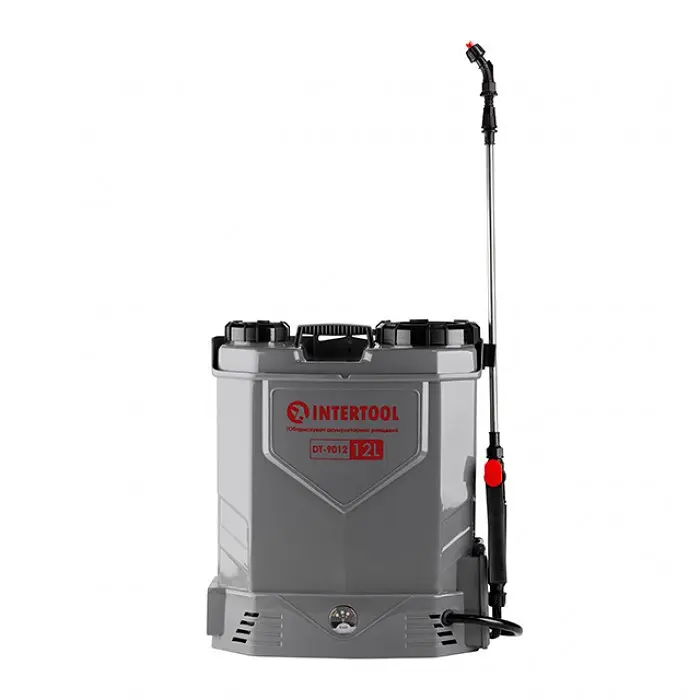 Обприскувач INTERTOOL DT 9012 акумуляторний ранцевий, 12 л, продуктивність 3.1 л хв, акумулятор 12 В 8 А - фото 2
