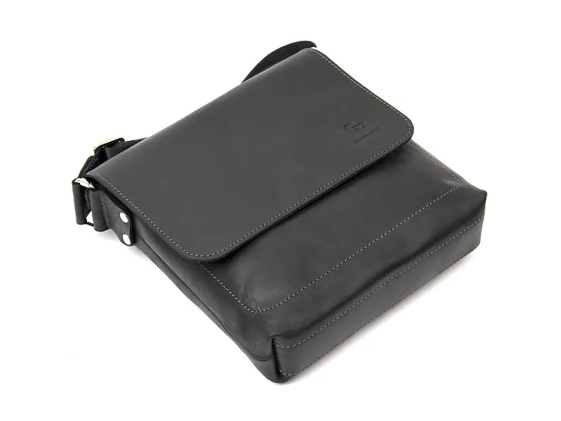 Чоловіча шкіряна сумка GRANDE PELLE 24х24х6 см sum0015574 - фото 3