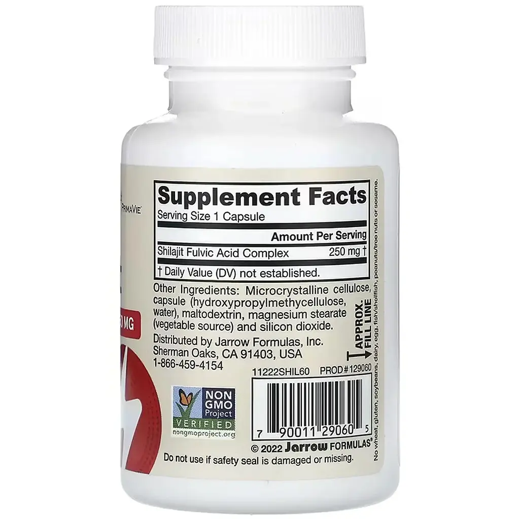 Шиладжит Jarrow Formulas Vegan Shilajit Fulvic Acid Complex 250 мг 60 веганських капсул - фото 2