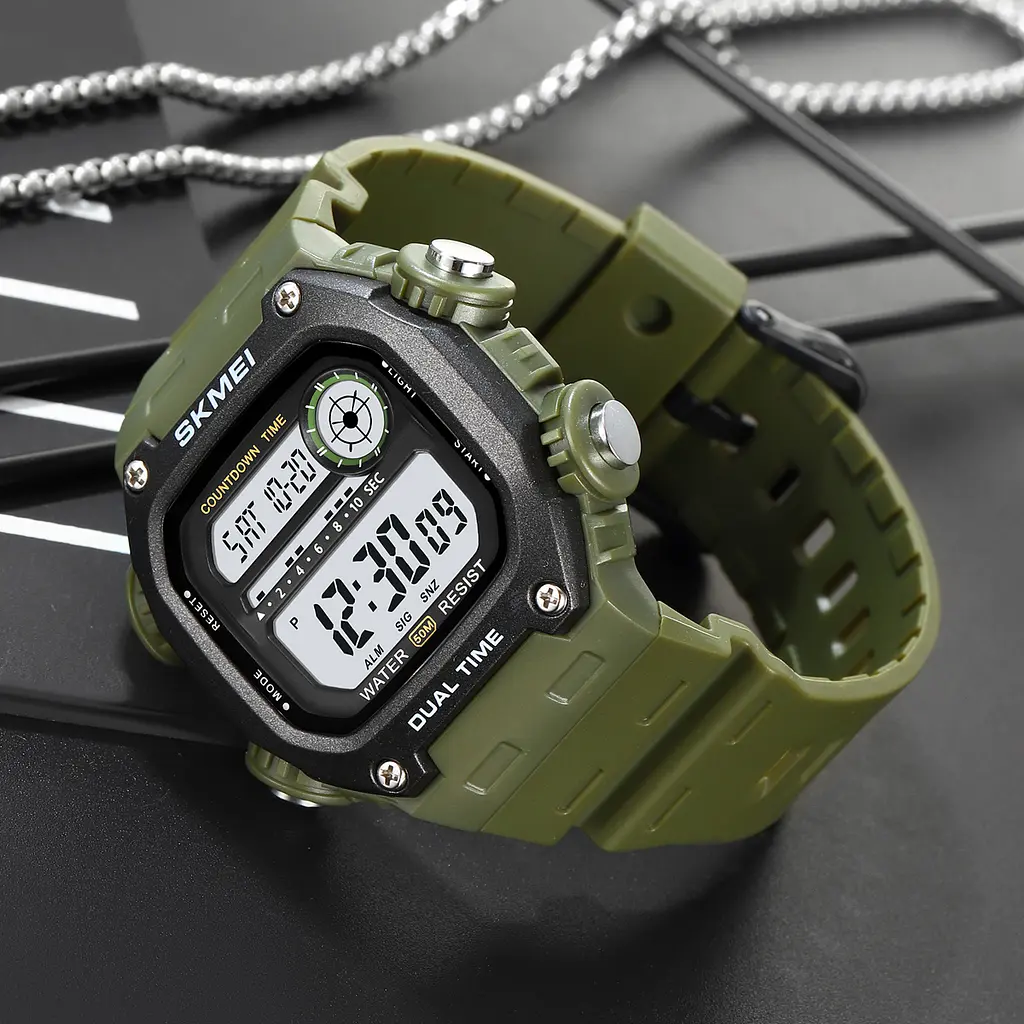 Чоловічий наручний годинник 2126AG Army Green Skmei acs0030252 - фото 5