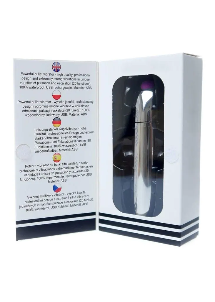 Міні-вібратор Rechargeable Powerful Bullet Vibrator Silver - фото 5