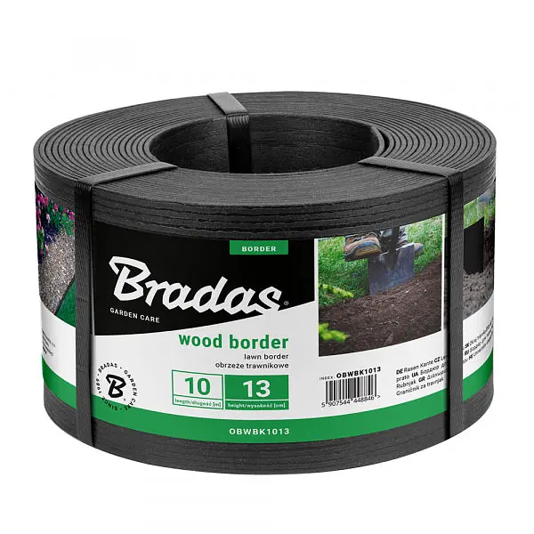 Бордюр Bradas WOOD BORDER 130 мм х 2,8 мм х 10 м чорний OBWBK1013