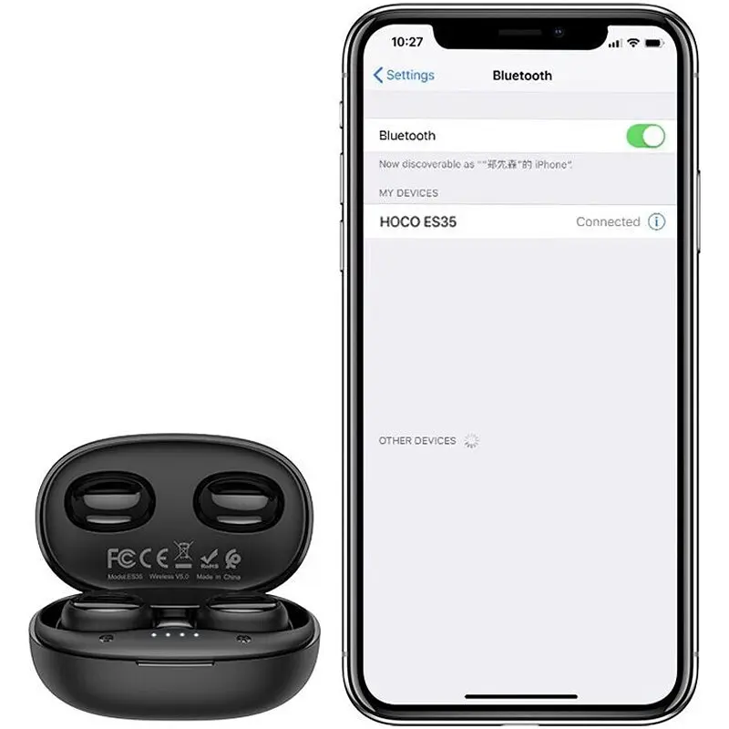 Стерео гарнітура Bluetooth Hoco ES35 Black - фото 2