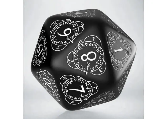 Настільна гра Q-Workshop Кубик D20 Level Counter Black & white Die , 1 шт. (20LEV01) - фото 2