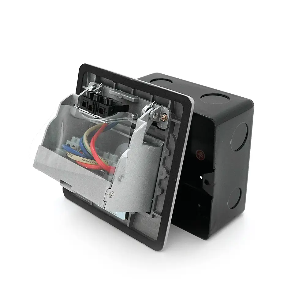 Розетка подвійна напольная висувна із заземленням J28L, Input: AC 100-250V 16A, White - фото 5