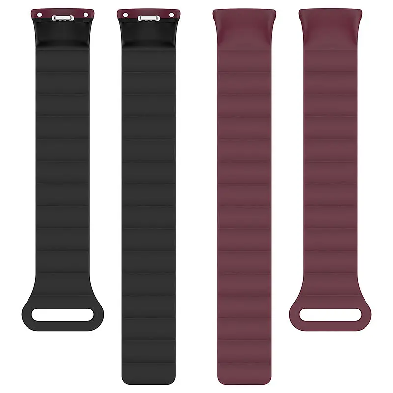 Ремінець Dual-color Magnetic для Xiaomi Mi Band 9/8/10 Plum / Black - фото 4