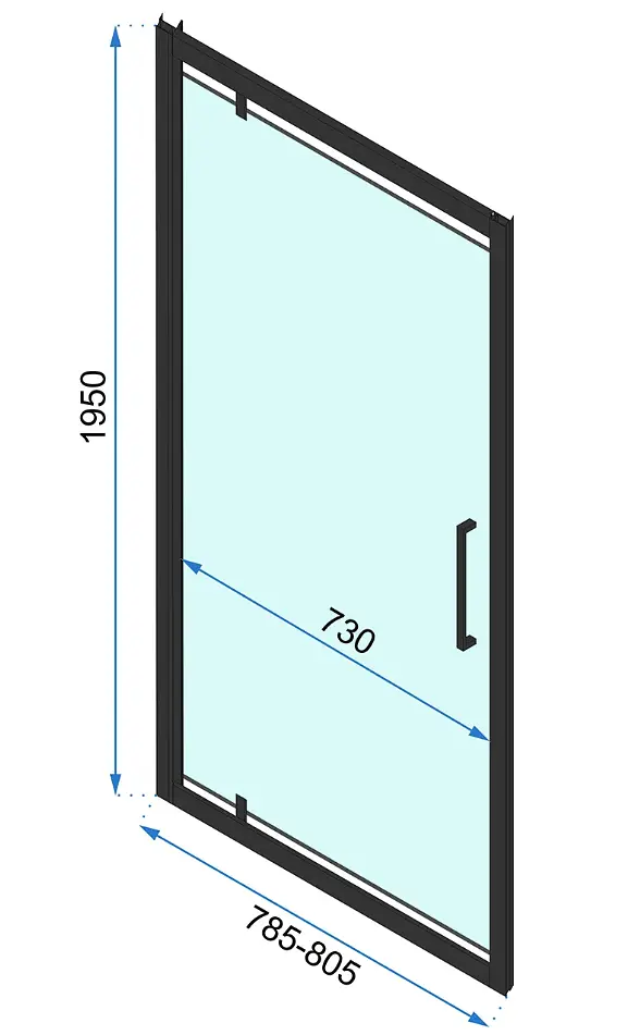 Душова кабіна Rea Rapid Swing 90x80 black REA-K6422 + REA-K6408, Чорний матовий, Універсальна, прозрачний, Чорний матовий - фото 6