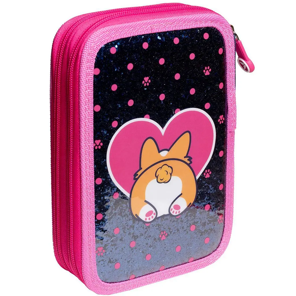 Пенал твердий Yes HP-01 Puppy, 13х21х4 см, чорний із рожевим (533344) - фото 2