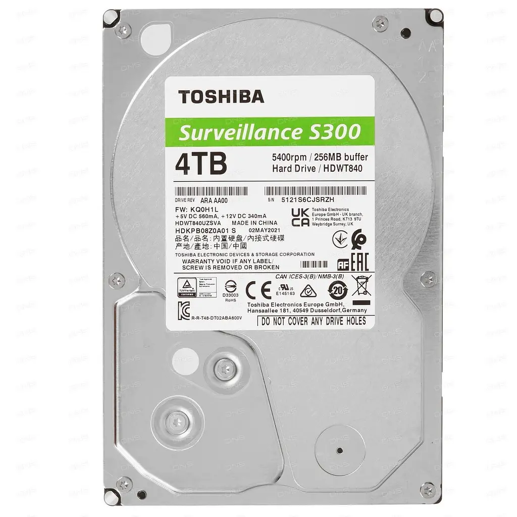 Жорсткий диск Toshiba 3.5 S300 4TB (HDWT840UZSVA)
