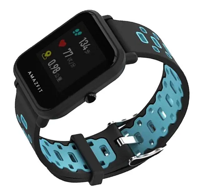 Спортивный ремешок Primo Perfor Classic для часов Xiaomi Huami Amazfit Bip/Amazfit GTS Black Blue - фото 2