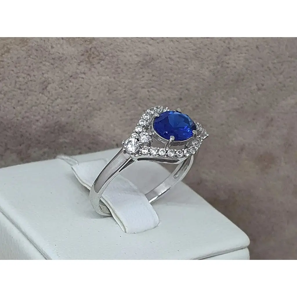 Срібне кільце Агні Прага з сапфіром. 1579/9р-HSPH 18,5 - фото 3