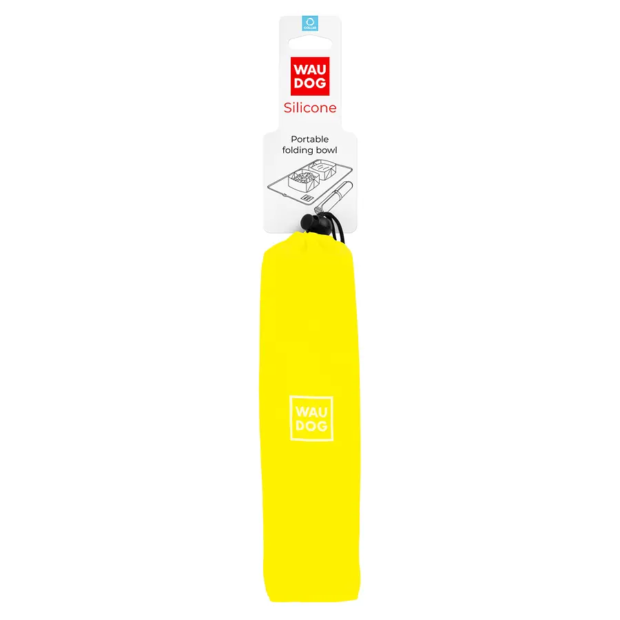 Складна миска Waudog Silicone, 38,5х23х5 см, жовтий (50808) - фото 4