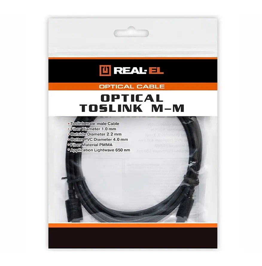 Оптичний аудіокабель Toslink — Toslink REAL-EL Optical ELMM02 2 м - фото 3