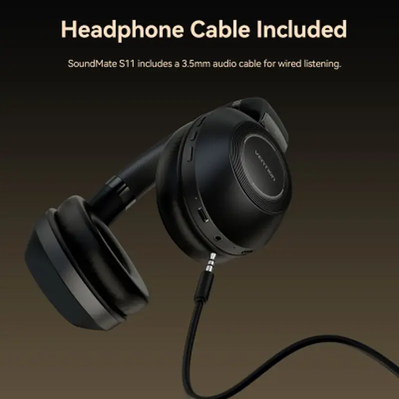 Навушники Vention S11 SoundMate Wireless Black (NBBB0) - фото 8