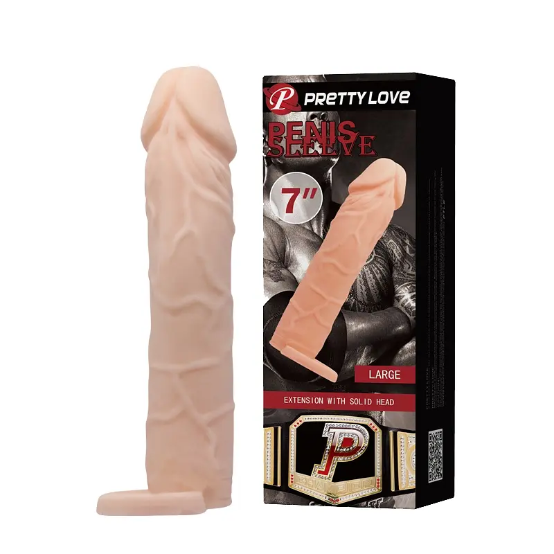 Подовжуюча насадка на член Pretty Love Penis Sleeve Flesh 7 - фото 10