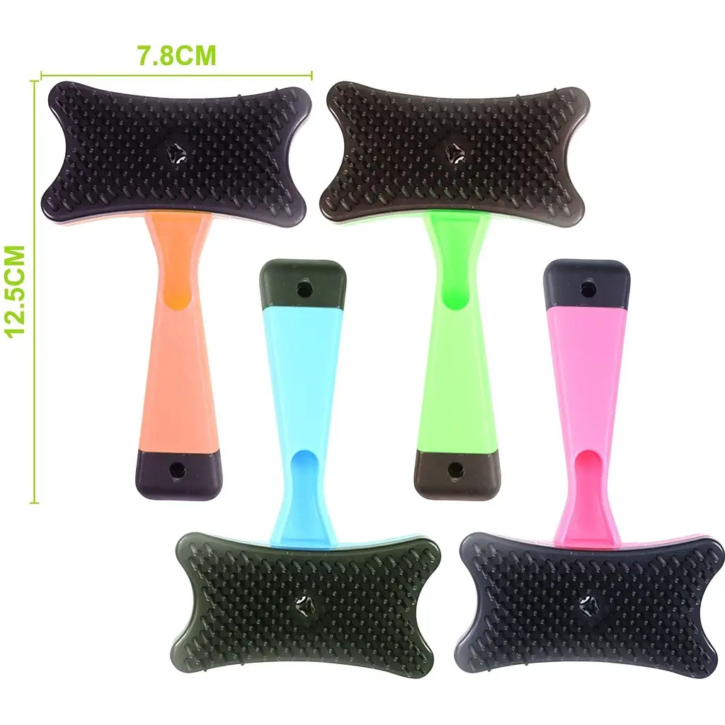Щітка для тварин Nunbell кольорова ручка 12.5 см - фото 2