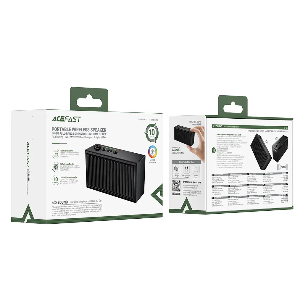 Портативна колонка ACEFAST K9 Go, 5W, IPX4, Black - фото 7