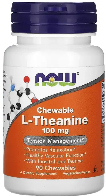 L-теанін жувальний Now Foods Chewable L-Theanine 90 жев таб