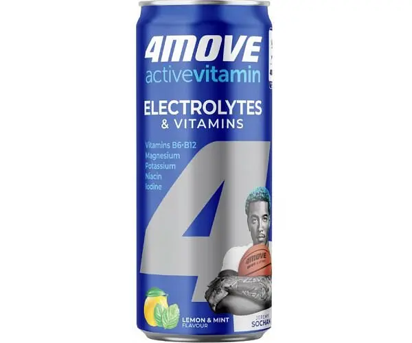 4MOVE Active Vitamin Electrolytes, 0,33 л, Напій газований вітамінізований, Лимон та М'ята, ж/б - фото 2