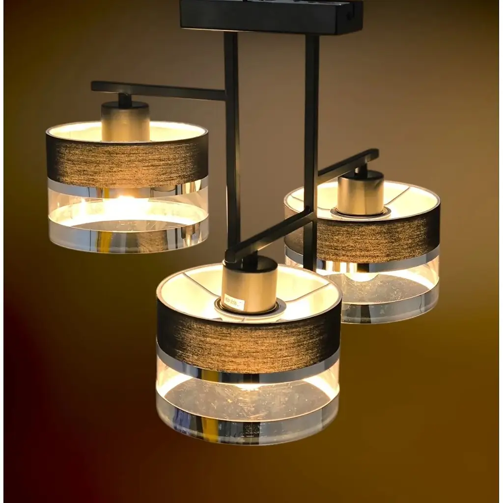 Люстра Brille с абажуром BR-273S/3 E27 BK - фото 2