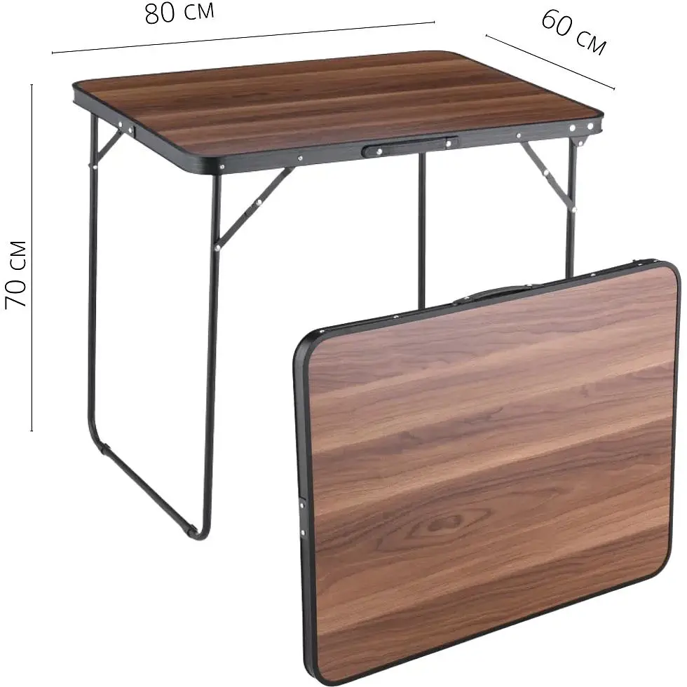 Кемпінговий стіл Outtec 80x60x70см розкладний коричневий - фото 5
